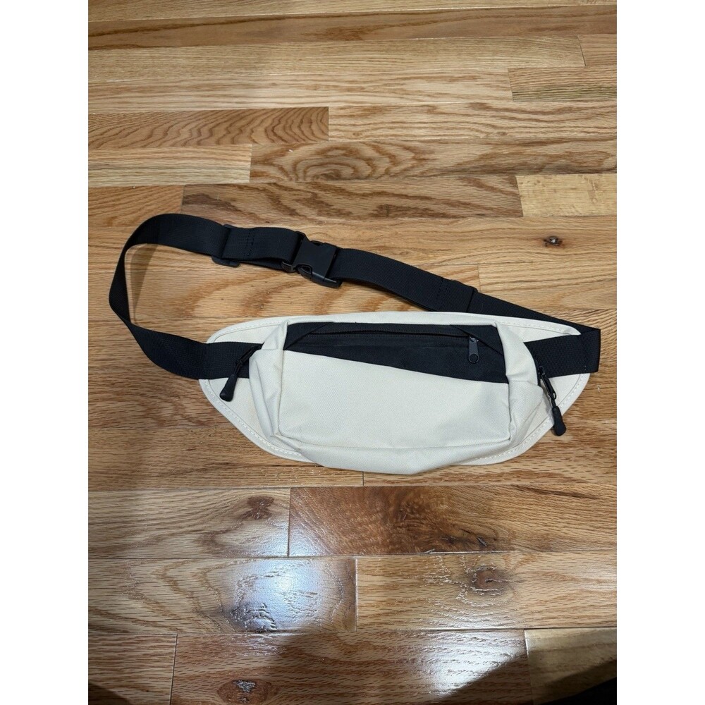 Tan Fanny Pack Belt Bag with Adjustable Strap and Multiple Pockets
